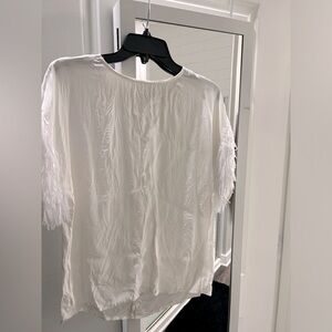 White fringe top